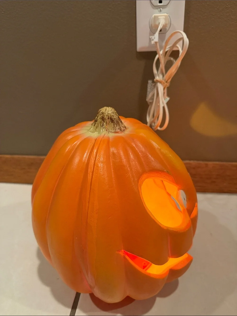 Trendmaster Jack o Lantern Pumpkin Decoration Lights Up 1995